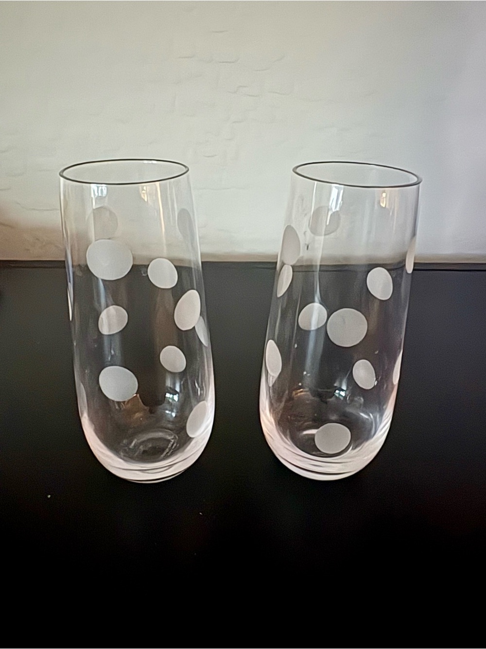 kate spade x Lenox Pearl Place Polka Dot Stemless Flutes